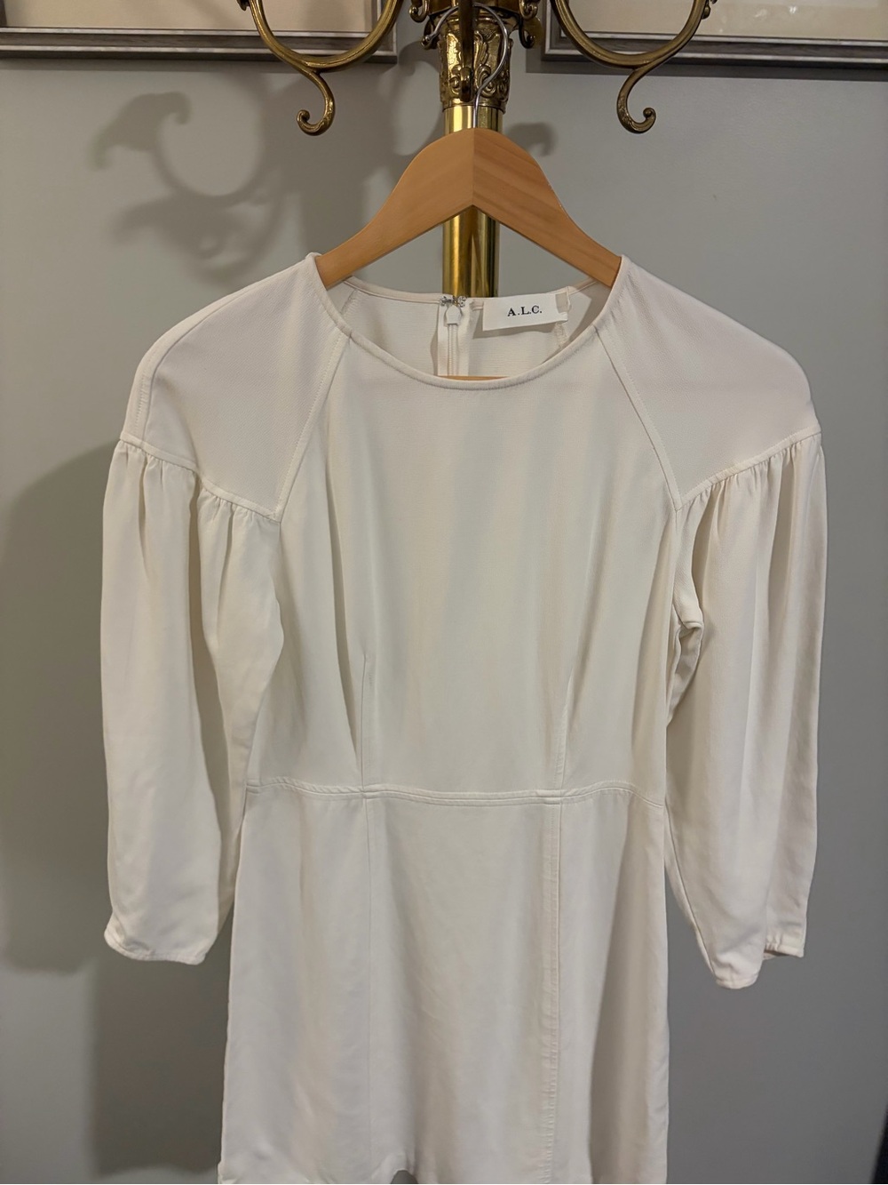 A.L.C. Renton White Puff-Sleeve Mini Dress Size 2 - Picture 4 of 9